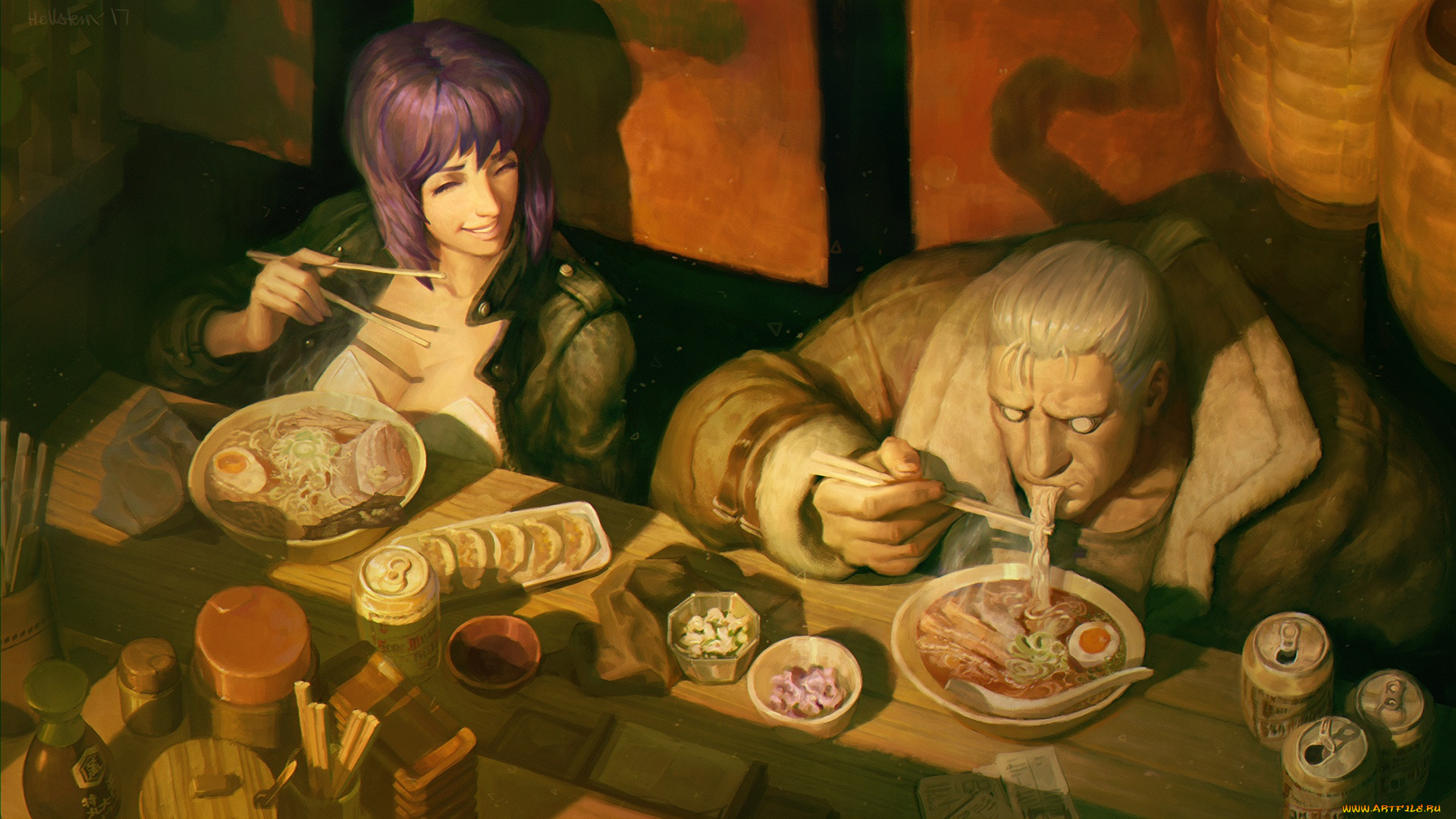 , ghost in the shell, batou, motoko, kusanagi, ghost, in, the, shell, art, major